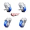 Service Caster 3 Inch Blue Polyurethane Wheel Swivel Bolt Hole Caster Set with 2 Brake SCC SCC-BH20S314-PPUB-BLUE-TLB-2-S-2 - alternate 6